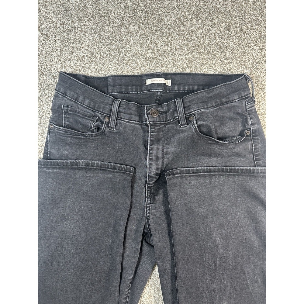 Levis Classic Bootcut Black Jeans Mid Rise Stretch Water Less Denim Sz 14